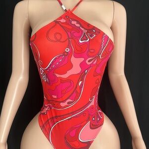 Emilio Pucci Vibrant Red and Pink Bikini